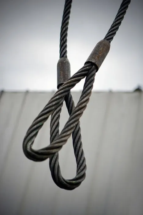 Framed Print : Two Metal Cable Loops, Close Up Framed Print : Two Metal Cable Loops, Close Up