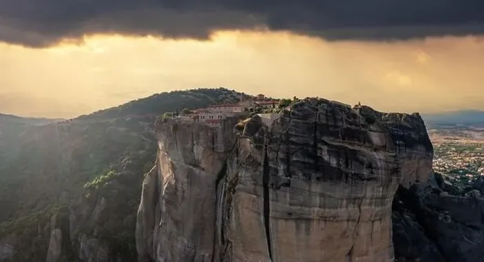 Framed Print : Meteora Greece Holy Trinity Monastery at sunset Framed Print : Meteora Greece Holy Trinity Monastery at sunset