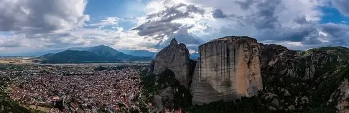 Framed Print : Meteora Greece landscape panorama Framed Print : Meteora Greece landscape panorama