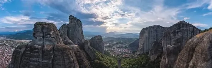 Framed Print : Meteora Greece landscape panorama Framed Print : Meteora Greece landscape panorama