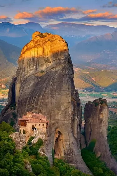 Meteora at sunset time, Greece