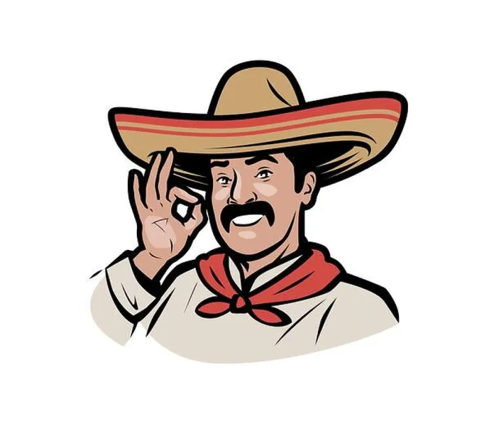 Framed Print : Mexican man in sombrero logo. Cartoon vector illustration Framed Print : Mexican man in sombrero logo. Cartoon vector illustration