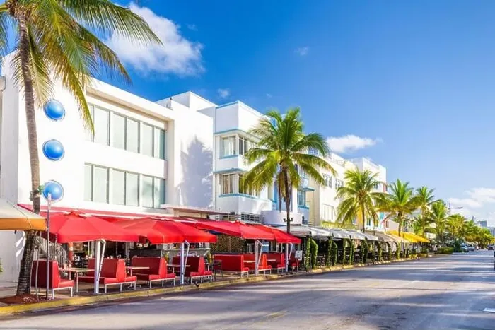 Framed Print : Miami Beach, Florida, USA cityscape on Ocean Drive in the morning Framed Print : Miami Beach, Florida, USA cityscape on Ocean Drive in the morning