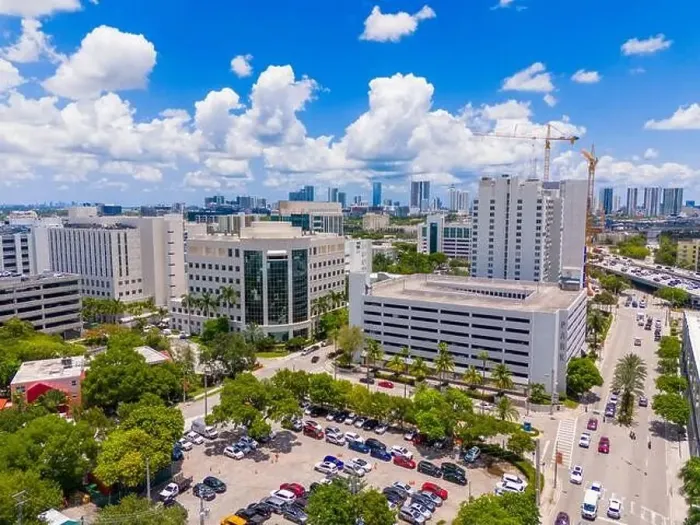 Framed Print : Miami Civic center health district. Aerial view of hospitals in Dade County. City landscapes 2024 Framed Print : Miami Civic center health district. Aerial view of hospitals in Dade County. City landscapes 2024