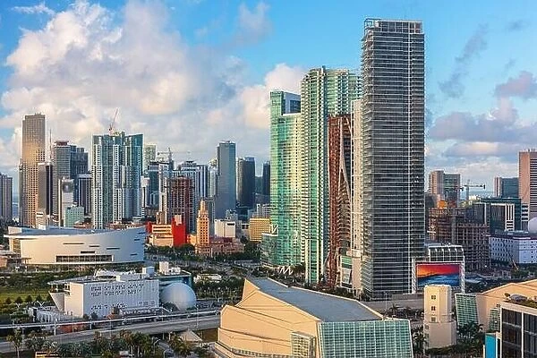Miami, Florida, USA downtown cityscape in the day