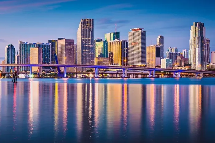Framed Print : Miami, Florida, USA downtown skyline at dawn Framed Print : Miami, Florida, USA downtown skyline at dawn
