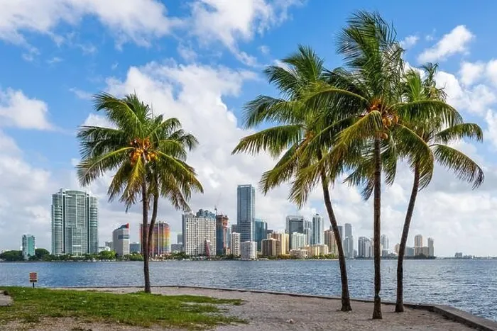Framed Print : Miami, Florida, USA tropical downtown skyline Framed Print : Miami, Florida, USA tropical downtown skyline