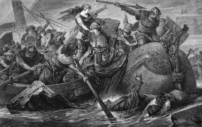 Framed Print : middle ages, Vikings, battle, History painting Framed Print : middle ages, Vikings, battle, History painting