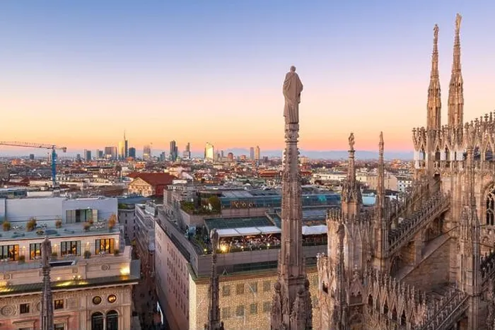 Framed Print : Milan, Italy city skyline in the evening Framed Print : Milan, Italy city skyline in the evening