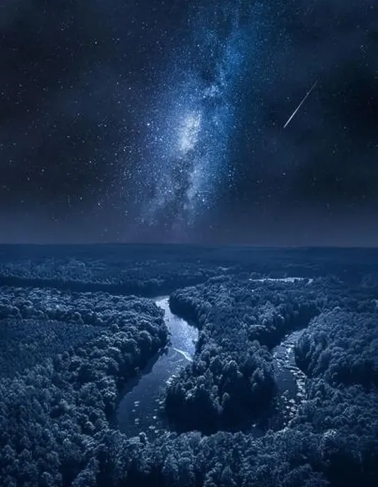 Framed Print : Milky way and river at night. Wildlife at night in Poland Framed Print : Milky way and river at night. Wildlife at night in Poland