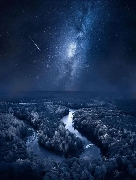 Framed Print : Milky way over river at night. Wildlife in Poland, Europe Framed Print : Milky way over river at night. Wildlife in Poland, Europe