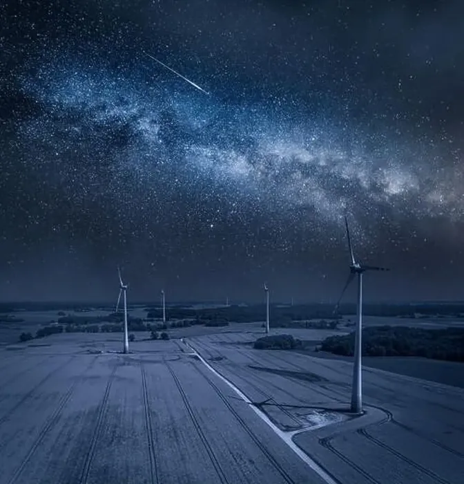 Framed Print : Milky way and wind turbines on field by night. Alternative energy, Poland Framed Print : Milky way and wind turbines on field by night. Alternative energy, Poland
