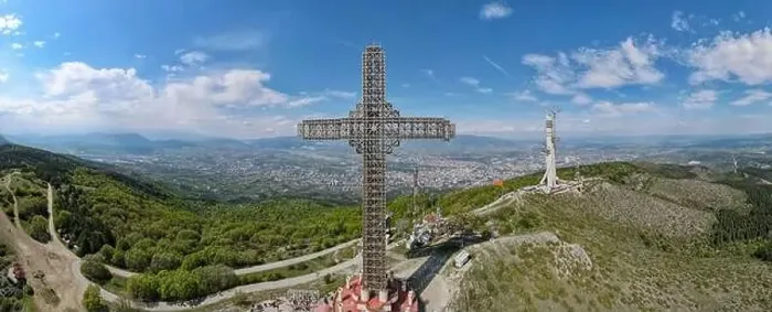 Framed Print : Millennium Cross on mount Vodno over Skopje on Macedonia Framed Print : Millennium Cross on mount Vodno over Skopje on Macedonia