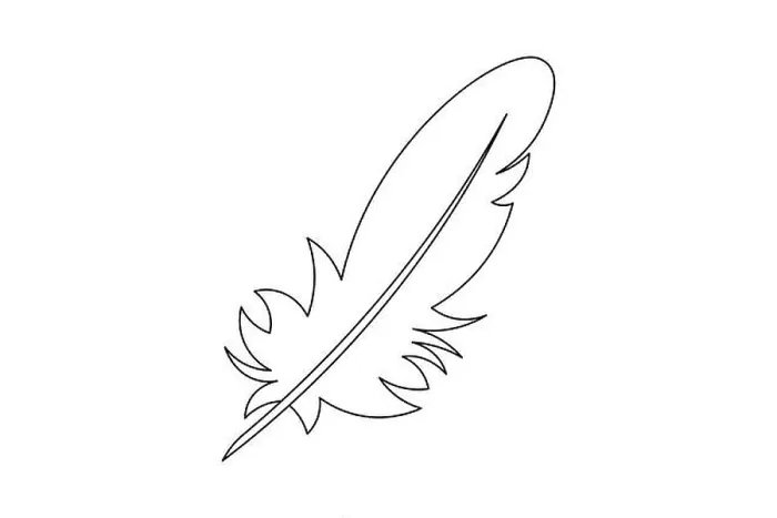 Framed Print : Minimalist Bird Feather Continuous Line Drawing - Elegant Outline Design for Art and Branding. Vector Framed Print : Minimalist Bird Feather Continuous Line Drawing - Elegant Outline Design for Art and Branding. Vector