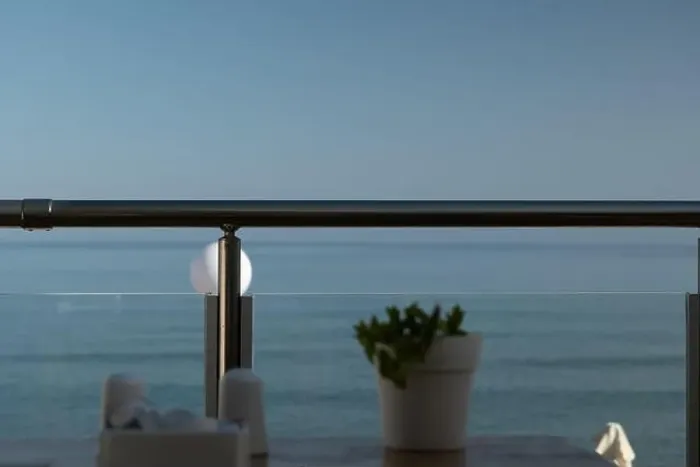 Framed Print : Minimalistic view from a hotel terrace in Rethymnon