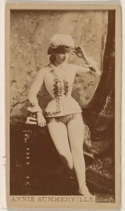 Framed Print : Miss Annie Summerville, from the Actresses series (N245) issued by Kinney Brothers to promote Sweet Caporal Cigarettes Framed Print : Miss Annie Summerville, from the Actresses series (N245) issued by Kinney Brothers to promote Sweet Caporal Cigarettes
