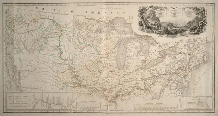 Framed Print : Missouri River Expedition Map, 1830s Framed Print : Missouri River Expedition Map, 1830s