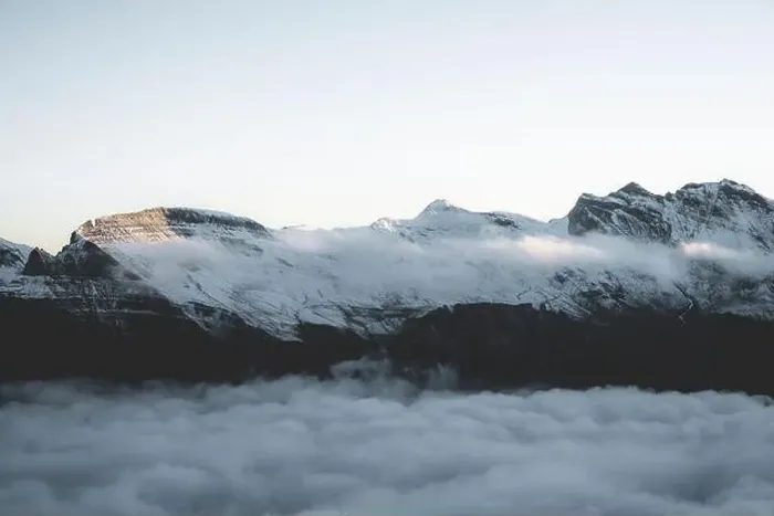 Framed Print : Mist at sunrise covering Faulhorn mountain peak in the clouds, Mannlichen, Jungfrau Region, Bern canton, Switzerland