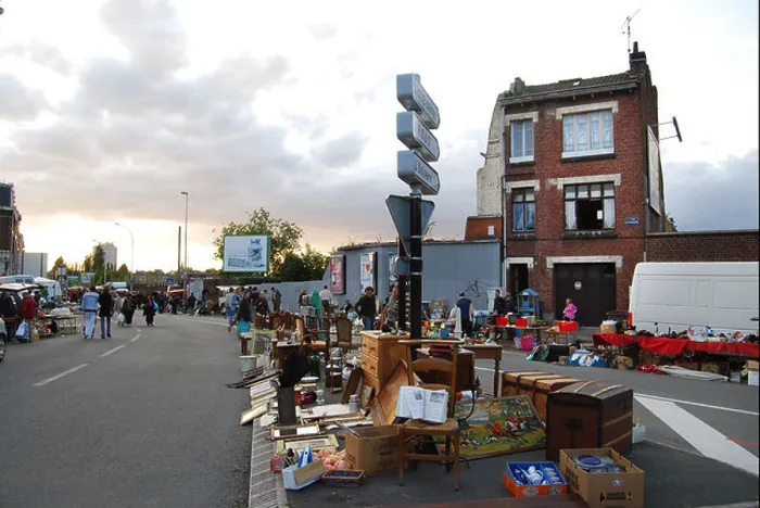 Framed Print : mixed collection of bric a brac at Lille Braderie France Framed Print : mixed collection of bric a brac at Lille Braderie France