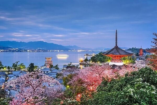 Miyajima Island, Hiroshima, Japan in spring