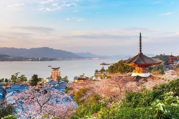 Framed Print : Miyajima Island, Hiroshima, Japan in spring at dusk Framed Print : Miyajima Island, Hiroshima, Japan in spring at dusk