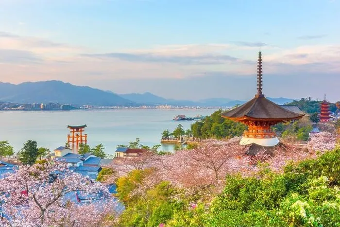 Framed Print : Miyajima Island, Hiroshima, Japan in spring at dusk Framed Print : Miyajima Island, Hiroshima, Japan in spring at dusk