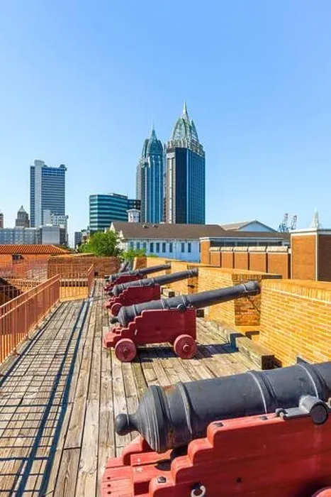 Framed Print : Mobile, Alabama, USA skyline and fort Framed Print : Mobile, Alabama, USA skyline and fort