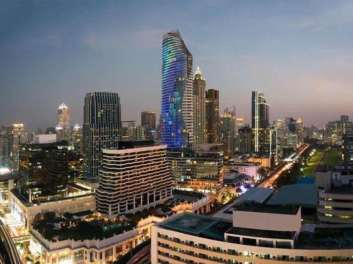 Framed Print : Modern building in Bangkok business district at Bangkok city with skyline before sunset, Thailand Framed Print : Modern building in Bangkok business district at Bangkok city with skyline before sunset, Thailand