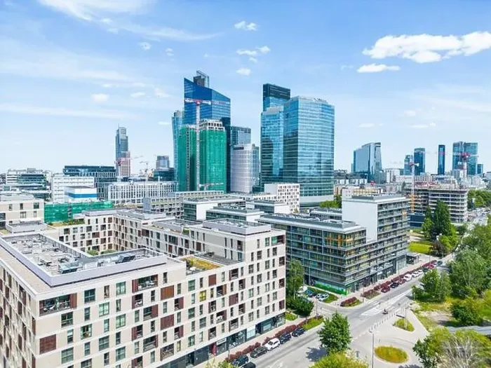 Framed Print : Modern City high rise skyscraper buildings. Aerial drone view of the Financial District Warsaw Daytime Framed Print : Modern City high rise skyscraper buildings. Aerial drone view of the Financial District Warsaw Daytime