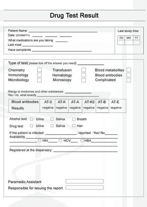 Framed Print : Modern drug test form with results. Illustration Framed Print : Modern drug test form with results. Illustration
