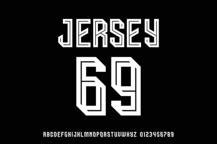 Framed Print : Modern geometric sans serif alphabet display font vector for jersey design Framed Print : Modern geometric sans serif alphabet display font vector for jersey design