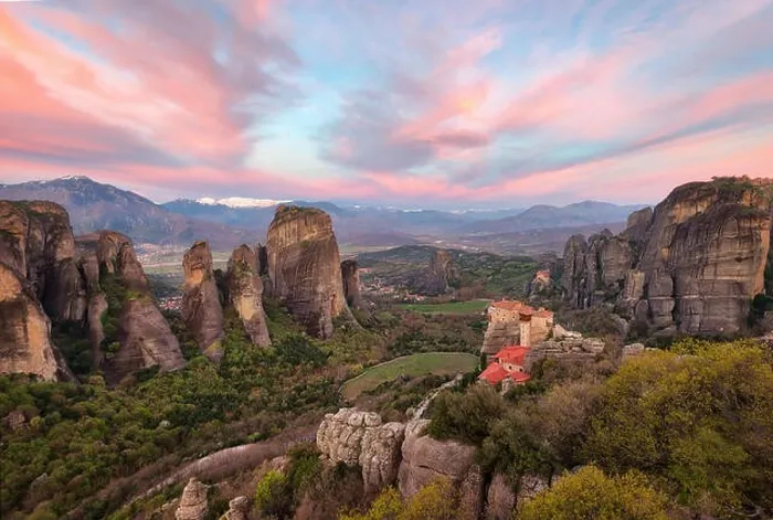 Framed Print : Monastery in Meteora, Northern Greece in Spring 2018