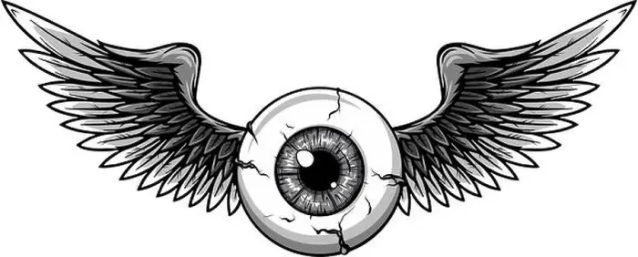 Framed Print : monochromatic Vector illustration of Tattoo Flying Eyeball design Framed Print : monochromatic Vector illustration of Tattoo Flying Eyeball design