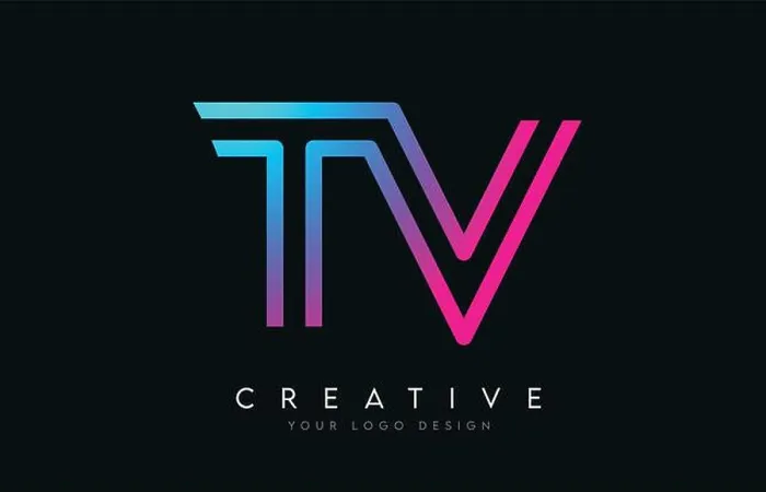 Framed Print : Monogram Lines TV T V Letter Logo Design in Neon Colors. Creative Modern Letters Vector Icon Logo Illustration Framed Print : Monogram Lines TV T V Letter Logo Design in Neon Colors. Creative Modern Letters Vector Icon Logo Illustration