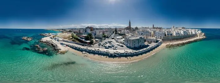 Framed Print : Monopoli Apulia City near the Sea Coastline blue in Italy Drone 360 vr Framed Print : Monopoli Apulia City near the Sea Coastline blue in Italy Drone 360 vr