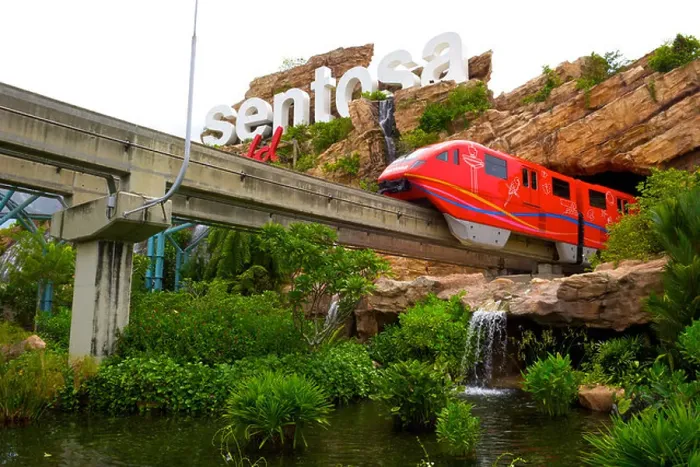 Framed Print : Monorail train leaving the Sentosa monorail tunnel Framed Print : Monorail train leaving the Sentosa monorail tunnel