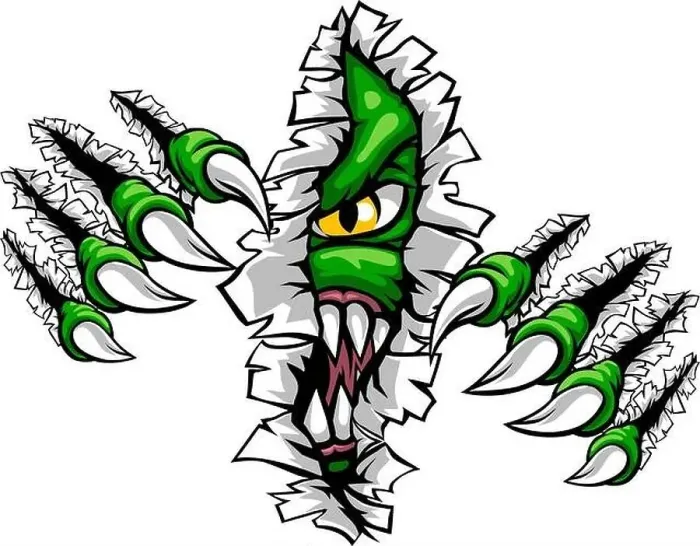 Framed Print : Monster With Talon Claw Tearing A Rip Through Wall Framed Print : Monster With Talon Claw Tearing A Rip Through Wall