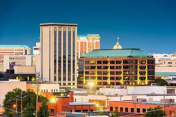 Montgomery, Alabama, USA downtown cityscape at twilight
