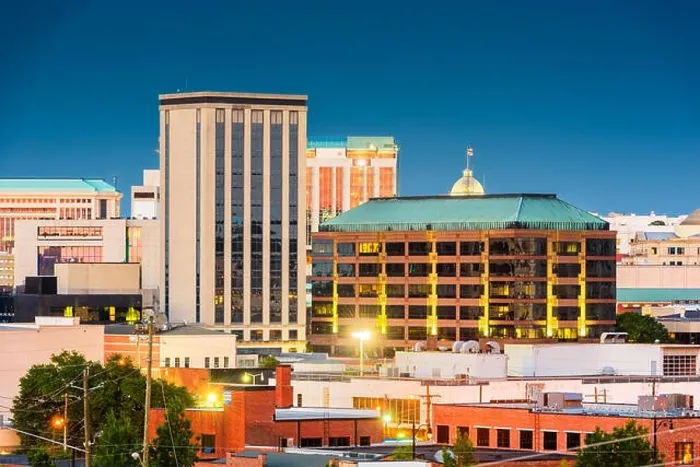 Framed Print : Montgomery, Alabama, USA downtown cityscape at twilight Framed Print : Montgomery, Alabama, USA downtown cityscape at twilight