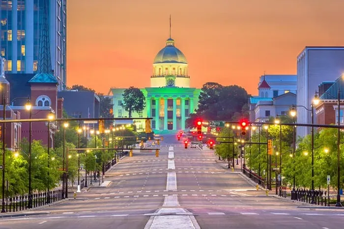 Framed Print : Montgomery, Alabama, USA with the State Capitol at dawn Framed Print : Montgomery, Alabama, USA with the State Capitol at dawn
