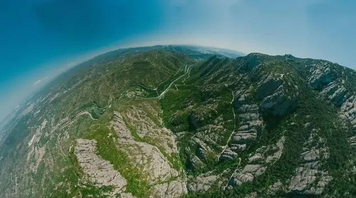 Framed Print : Montserrat monastery and Road in Spain Mountains, nature and historical buildings near Barselona. 360 vr Drone shot Framed Print : Montserrat monastery and Road in Spain Mountains, nature and historical buildings near Barselona. 360 vr Drone shot
