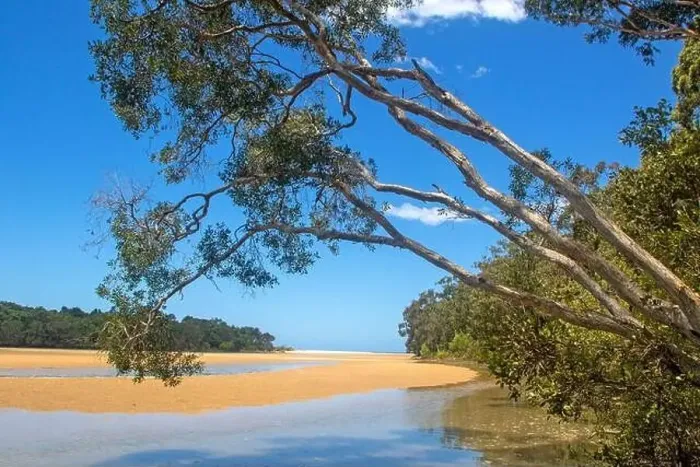 Framed Print : Moonee Creek flowing out onto Moonee Beach Framed Print : Moonee Creek flowing out onto Moonee Beach