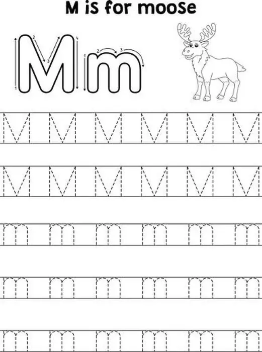 Framed Print : Moose Animal Tracing Letter ABC Coloring Page M Framed Print : Moose Animal Tracing Letter ABC Coloring Page M