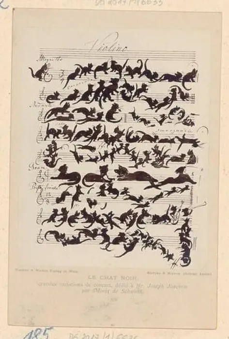 Framed Print : Moritz von Schwind (Zeichner in der Vorlage) The black cat (cat symphony) - le chat noir Framed Print : Moritz von Schwind (Zeichner in der Vorlage) The black cat (cat symphony) - le chat noir