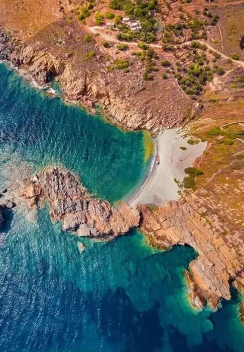 Framed Print : Morning on Mediterranean sea. Straight down view from flying drone of Exo Kapi beach Framed Print : Morning on Mediterranean sea. Straight down view from flying drone of Exo Kapi beach