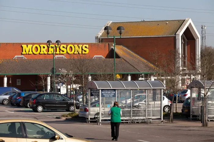 Framed Print : Morrisons supermarket and car park Framed Print : Morrisons supermarket and car park