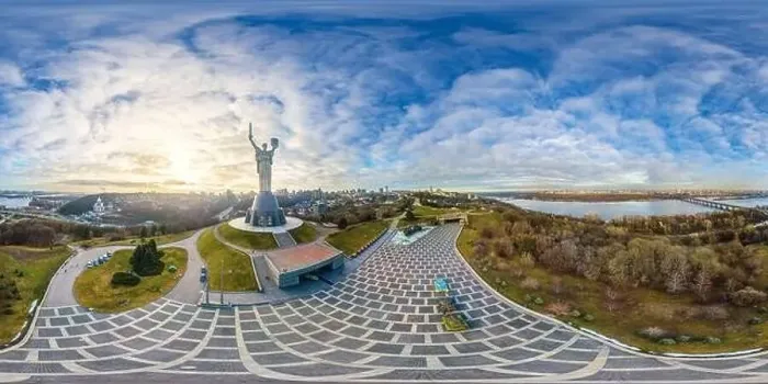 Framed Print : Mother Motherland monument in Kyiv. Historical sights of Ukraine. Full panorama 360 degrees in the equiangular equids Framed Print : Mother Motherland monument in Kyiv. Historical sights of Ukraine. Full panorama 360 degrees in the equiangular equids