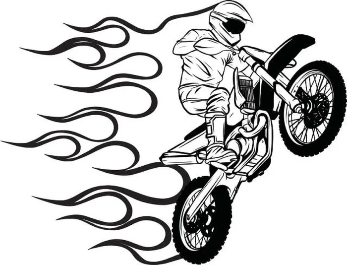 Framed Print : motocross rider ride the motocross bike vector illustration Framed Print : motocross rider ride the motocross bike vector illustration