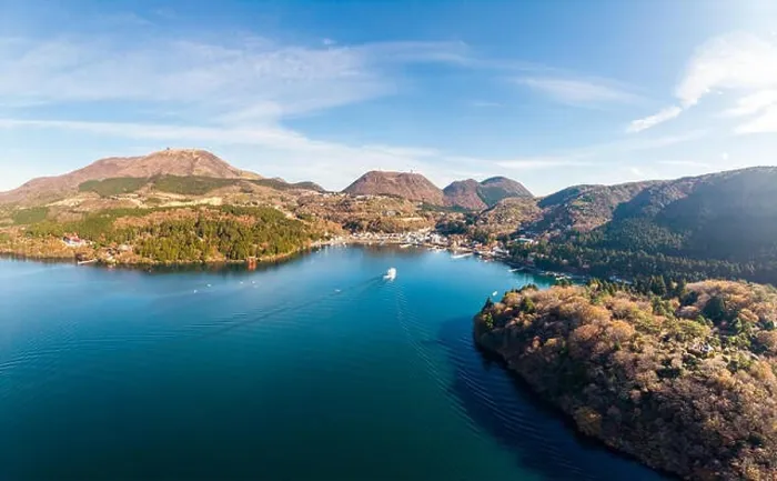 Framed Print : Mount Fuji and Lake Ashi.The shooting location is Lake Ashi, Kanagawa Prefecture Japan.View from drone.-aerial photo Framed Print : Mount Fuji and Lake Ashi.The shooting location is Lake Ashi, Kanagawa Prefecture Japan.View from drone.-aerial photo