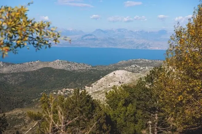 Framed Print : Mount Pantokrator vibrant landscape summit Framed Print : Mount Pantokrator vibrant landscape summit